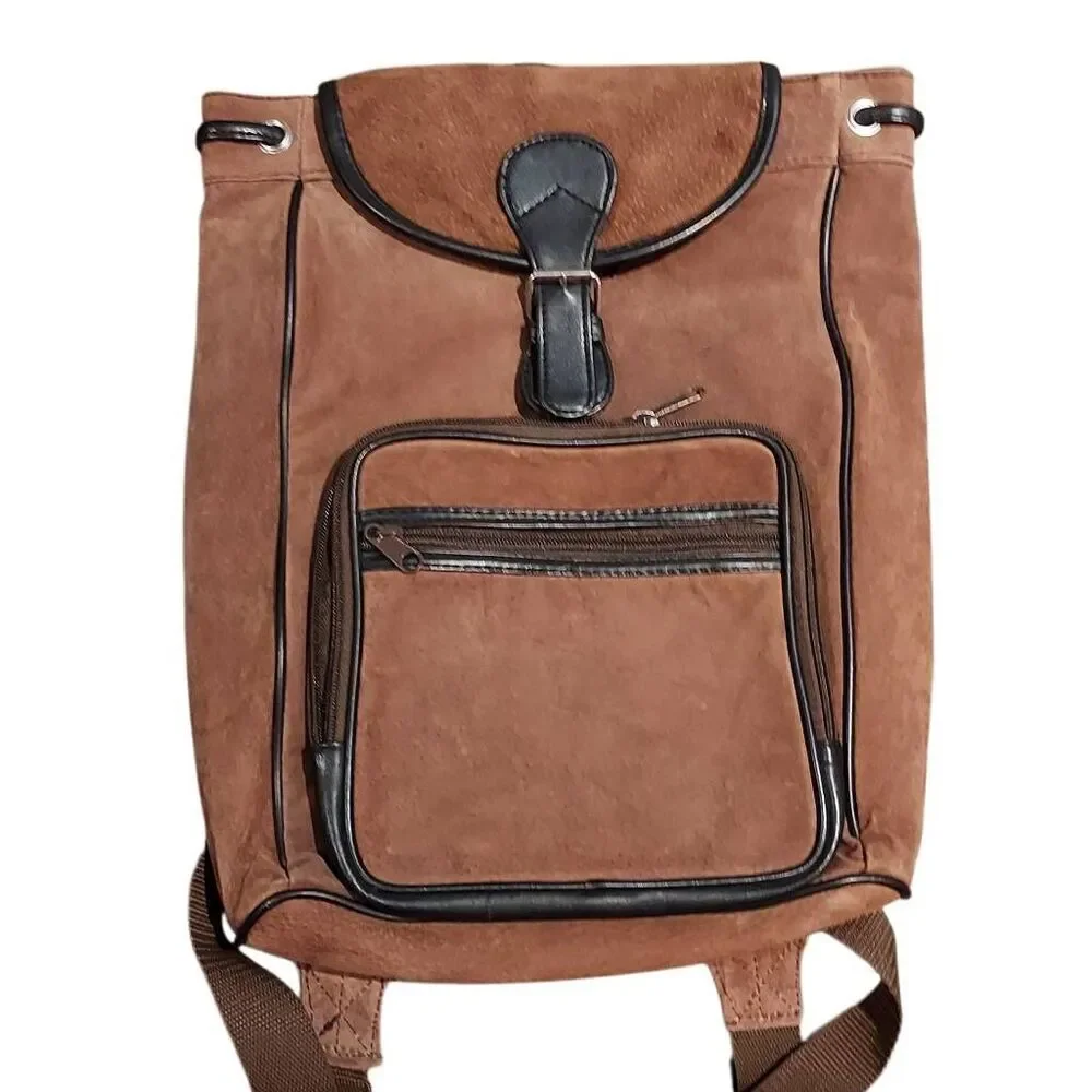 Genuine Suede Leather Backpack